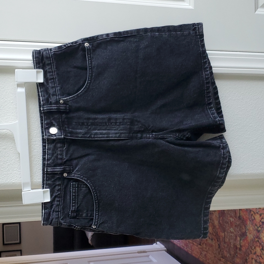 Zara high waisted black denim jean shorts